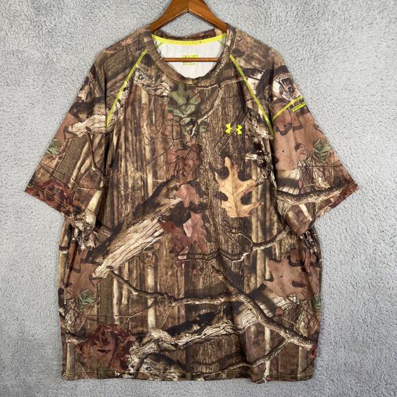 Under Armour T Shirt Men's XXL Camo Scent Control Loose Heat Gear Short Sleeve - Picture 1 of 10
